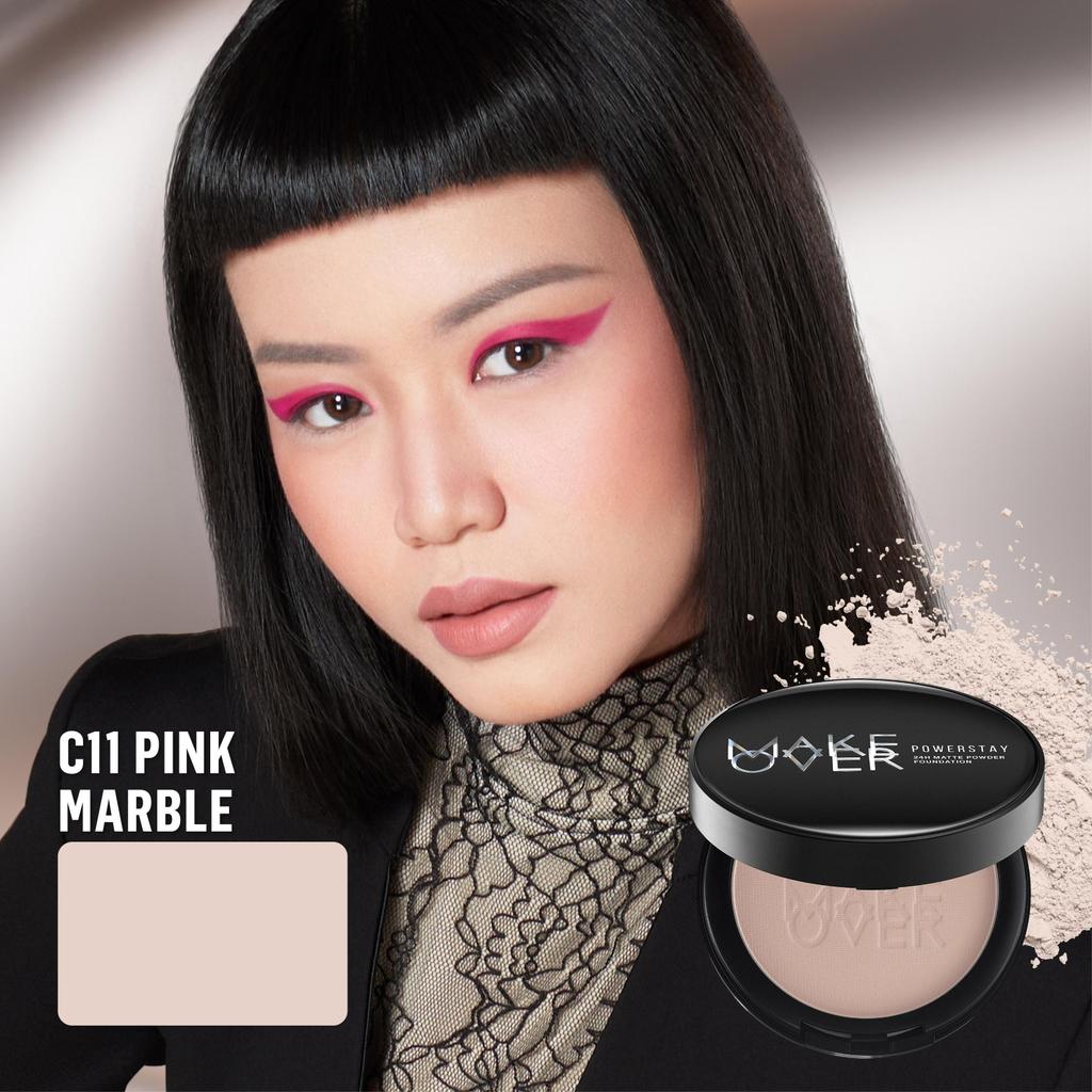 [SPECIAL 11.11] MAKE OVER Powerstay 24H Matte Powder Foundation - Bedak Padat High Coverage Ringan Compact Flawless Make Up Tahan Lama 24 Jam Non-Comedogenic BEST SELLER Poreless Somethin Time Less w Maybe Euphoria Blurring