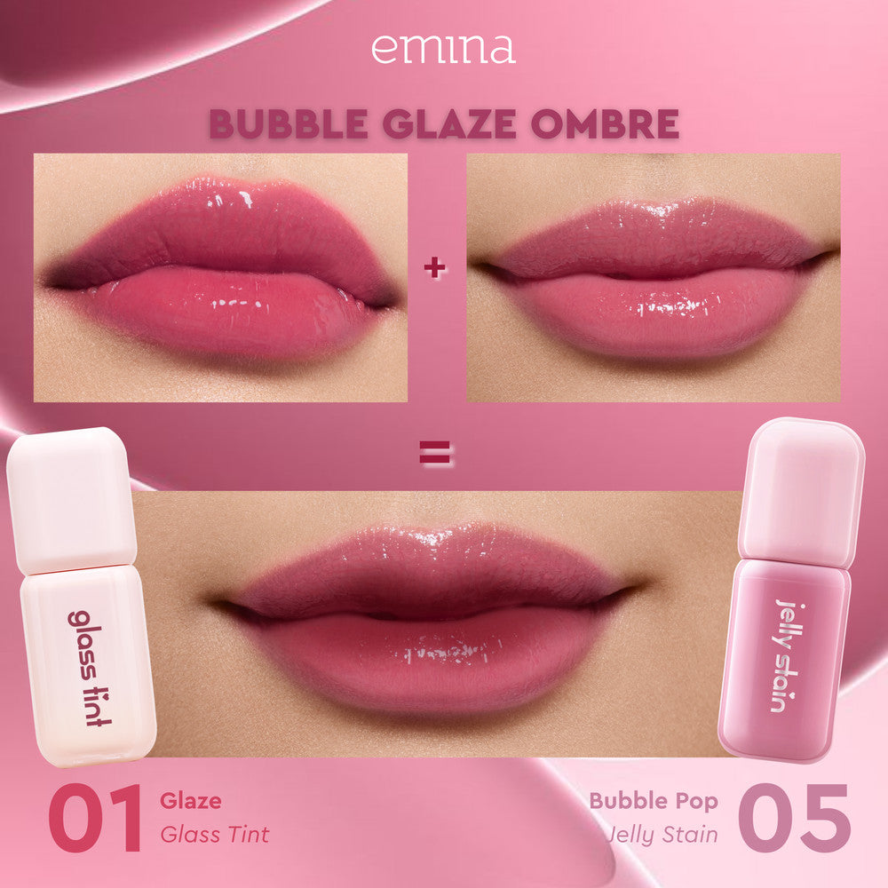 [SPECIAL 11.11] Emina Jelly Stain & Glass Tint - Lip Tint Korea Glossy Ombre Tahan 12 Jam Ringan Longlasting Transferproof SPF 25 Vitamin E Makeup Lip Stain Lembab Lipgloss Lip Matte Lipstick Lip Care Anak Sekolah