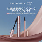 Instaperfect Iconic Eyes Duo Set- Bundle Noir HD Lash Tubing Mascara + Hypergetic Black Liner - Make Up tahan lama seharian, Peel off mascara