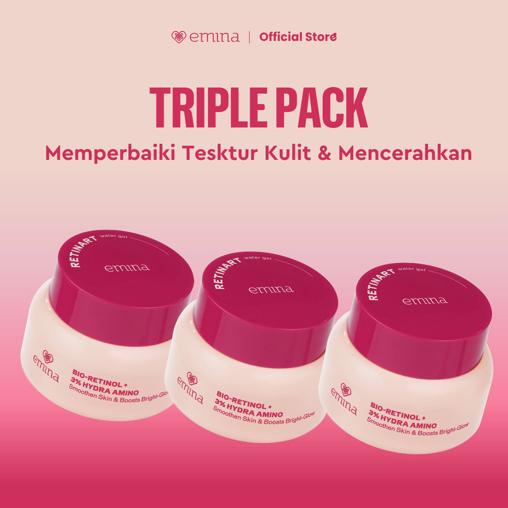 NEW! Emina Water Bio-Retinol Gel Moisturizer 30g - Moisturizer Anti Penuaan, Memperbaiki Tekstur Kulit, Menghaluskan kulit, Menyamarkan Pori-Pori Wajah, Mencerahkan Kulit, dan Merawat kulit berjerawat, Pelembab Seringan Air, Bio-retinol & 3% Hydra Amino