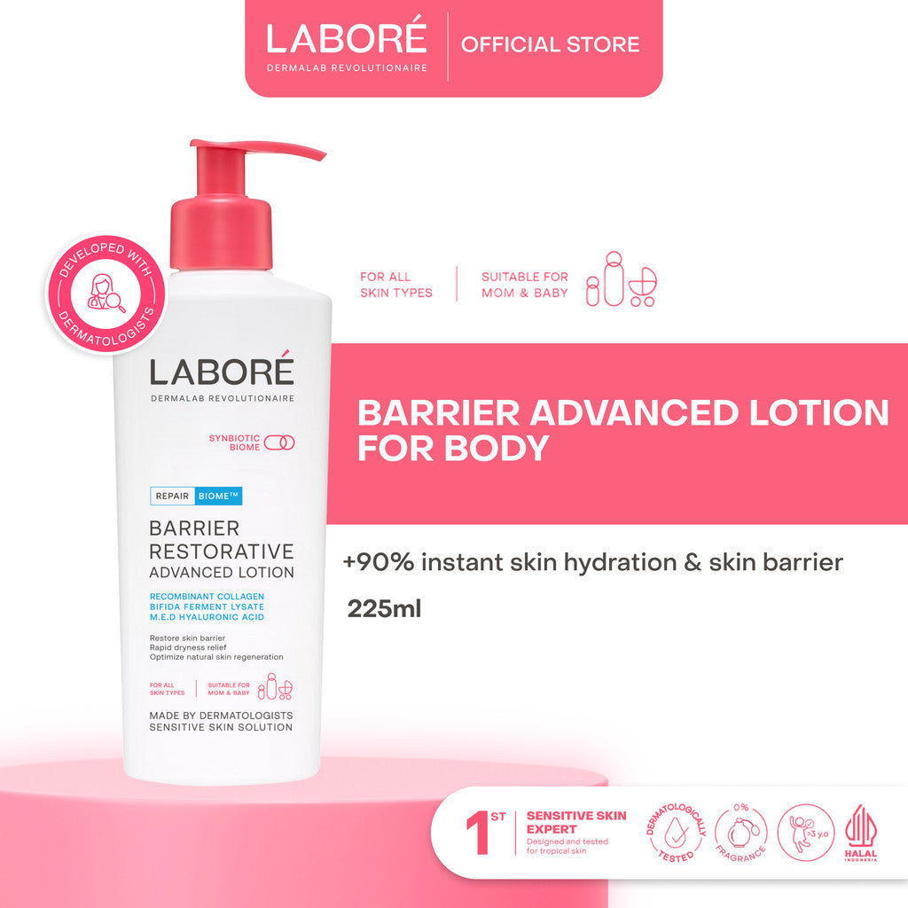 LABORE Dermalab Revolutionaire Barrier Restorative Advanced Lotion -  Lotion - Melembabkan - Memperbaiki Skin Barrier -  Mempercepat Regenerasi Kulit - Menghidrasi - Menghaluskan Kulit - Ringan - Mudah Meresap - Nyaman DIgunakan Setiap Hari