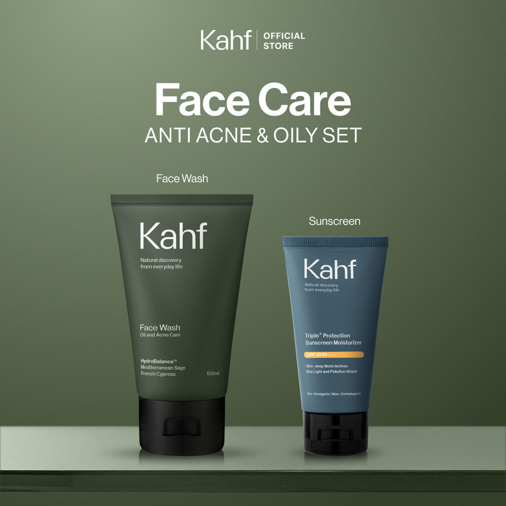 [KAHF BUNDLE 2IN1 PAKET PERAWATAN WAJAH : BEBAS JERAWAT & TERLINDUNGI UV] Paket Face Care Expert Complete Kit (Face Wash + Sunscreen Moisturizer) - Suitable for Daily Use