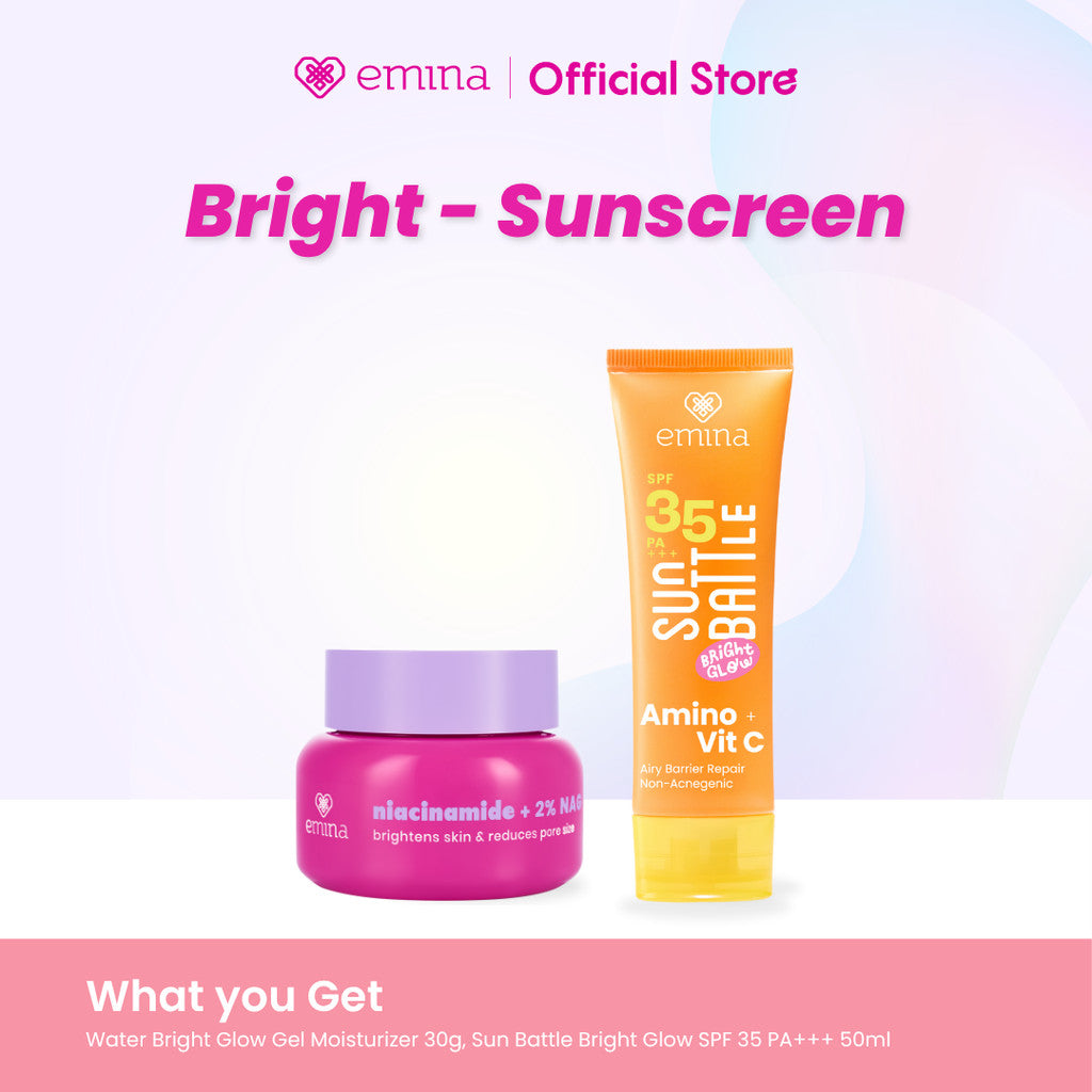 [SPECIAL 11.11] Emina Water Gel Moisturizer 30 g Hydrating - Paket 2in1 Moisturizer, Sunscreen, Face Wash | Mencerahkan & Mengurangi Flek