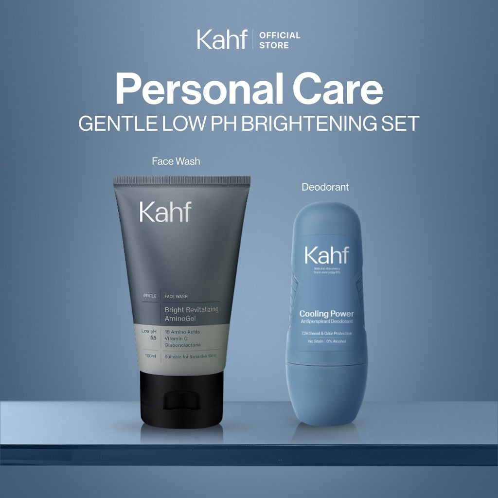 [KAHF BUNDLE 2IN1 PAKET PERAWATAN DAILY USE ESSENTIALS : WAJAH BEBAS KUSAM & BADAN BEBAS KERINGAT SEHARIAN] Paket Personal Care (Face Wash + Deodorant) - Suitable for Daily Use - Purify Set