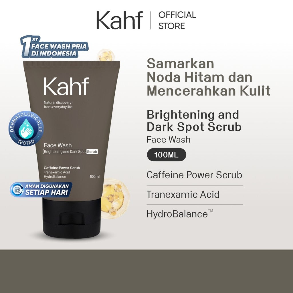 NEW LOOK BETTER FORMULA! Kahf Face Wash Skin Energizing and Brightening 100 ml - Sabun Cuci Muka Pria untuk Membantu Mencerahkan Wajah - Suitable for Daily Use