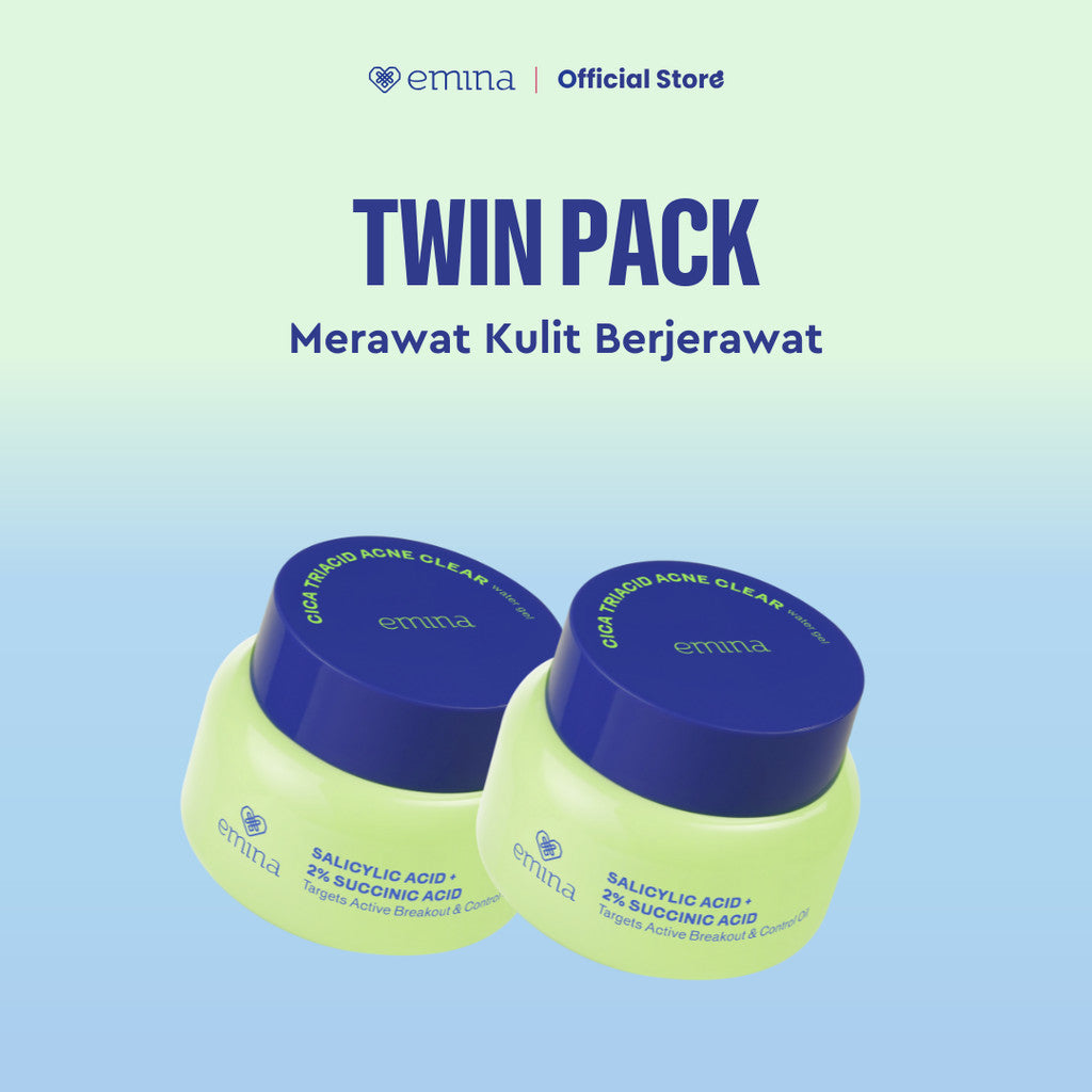[SPECIAL 11.11] Emina Water Gel Moisturizer 30g | Mencerahkan & Mengurangi Flek Hitam | 48H Menjaga Kelembapan, Memperkuat Skin Barrier Mengurangi, Jerawat, dan Meredakan Kemerahan, Kulit Glowing, Mengandung Niacinamide, dan Vitamin C