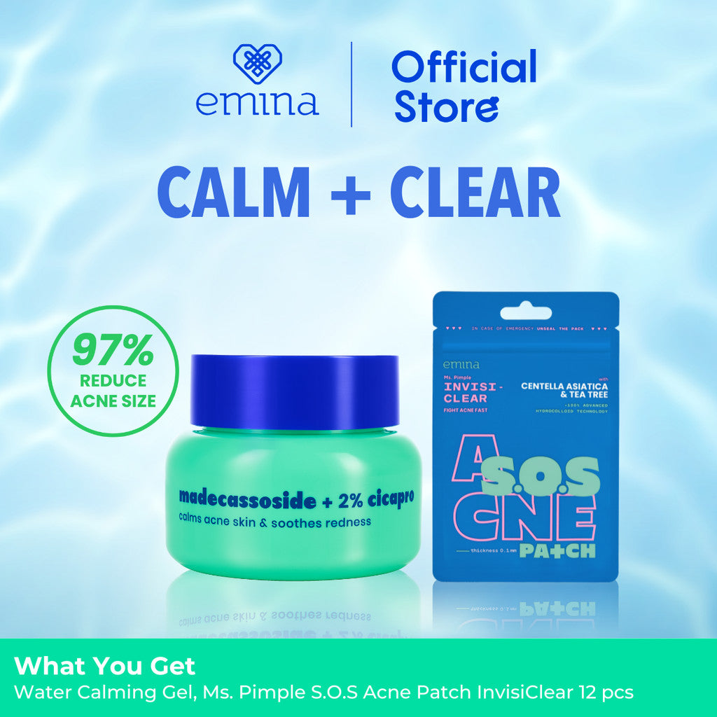[SPECIAL 11.11] Emina Water Calming Gel Moisturizer 30g | Mengurangi Jerawat & Meredakan Kemerahan, Soothing, untuk Kulit Berminyak/Sensitive, Pelembab Seringan Air
