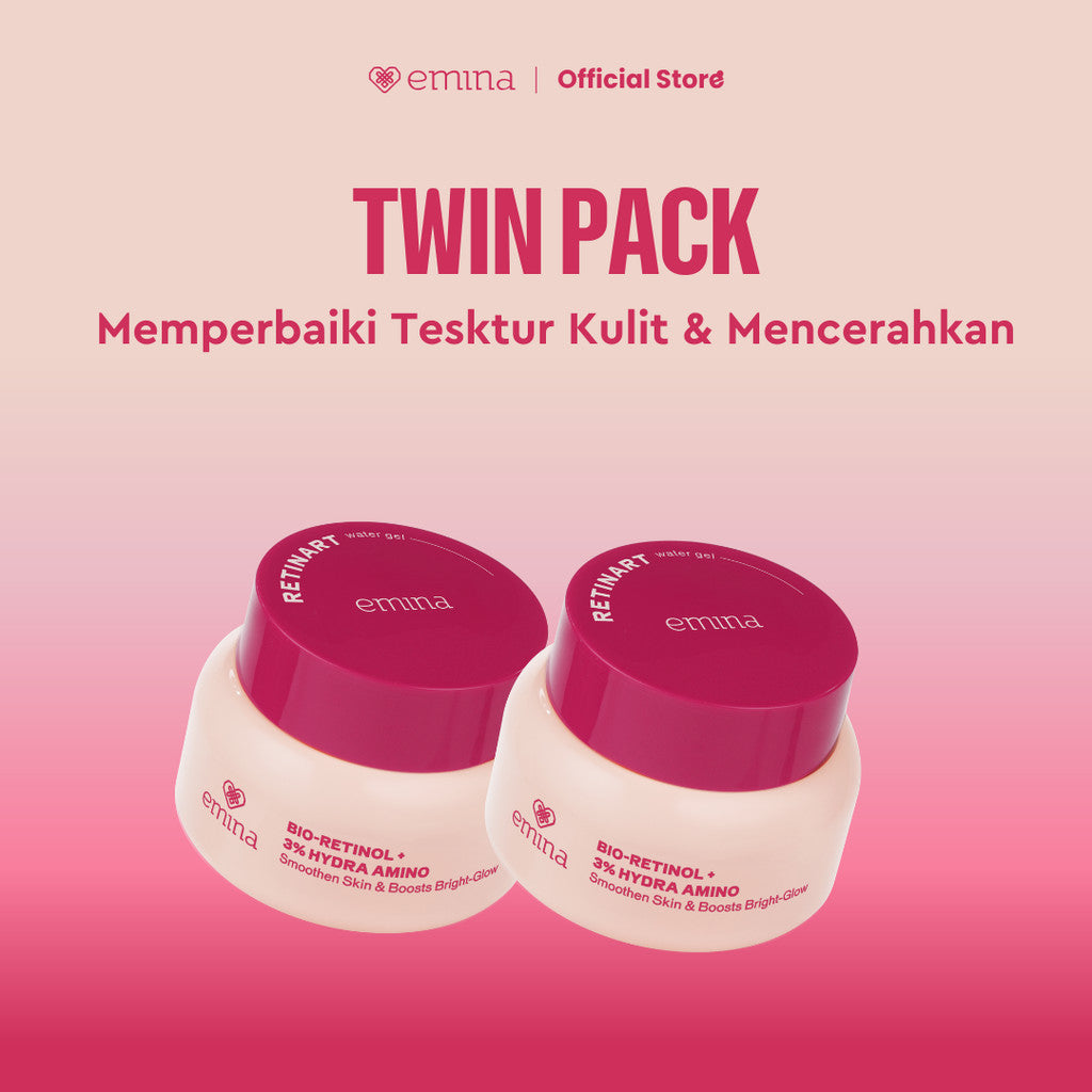 NEW! Emina Water Bio-Retinol Gel Moisturizer 30g - Moisturizer Anti Penuaan, Memperbaiki Tekstur Kulit, Menghaluskan kulit, Menyamarkan Pori-Pori Wajah, Mencerahkan Kulit, dan Merawat kulit berjerawat, Pelembab Seringan Air, Bio-retinol & 3% Hydra Amino