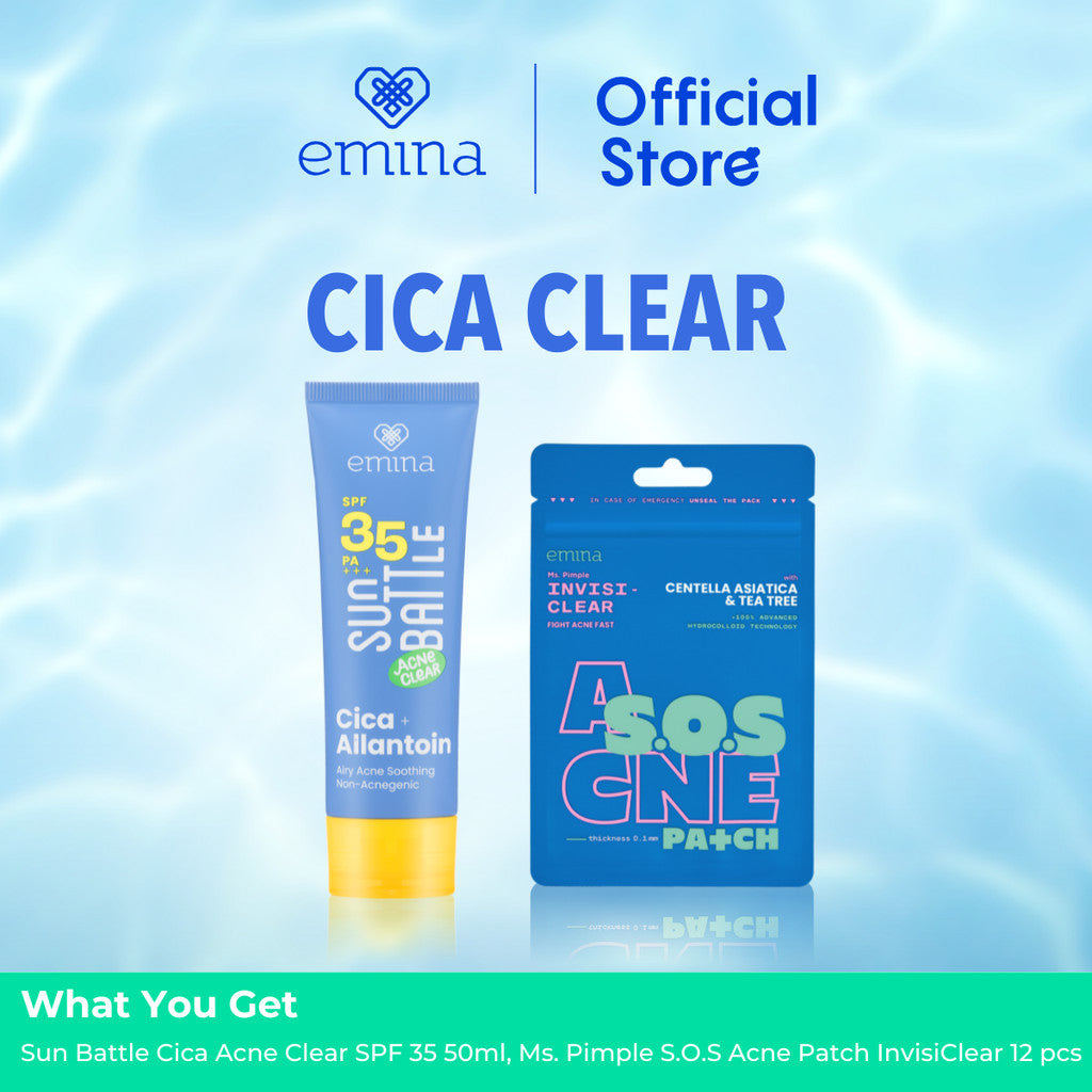[TWIN PACK] Emina Sun Battle Bright Glow SPF 35 PA+++ 50 ml 2pcs - Paket Dua Sunscreen Serum Amino Vitamin C - Cerah, Ringan, Hydrating [Teruji In Vivo] Non acnegenic & Non Comedogenic. Cocok semua jenis kulit