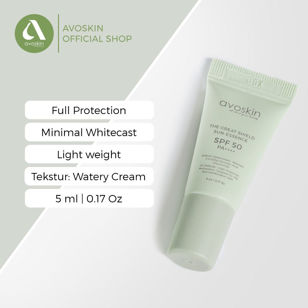 [SPECIAL PRICE] Sunscreen Avoskin The Great Shield SPF 50 PA++++ 5ml-Kulit Berminyak Finish Matte