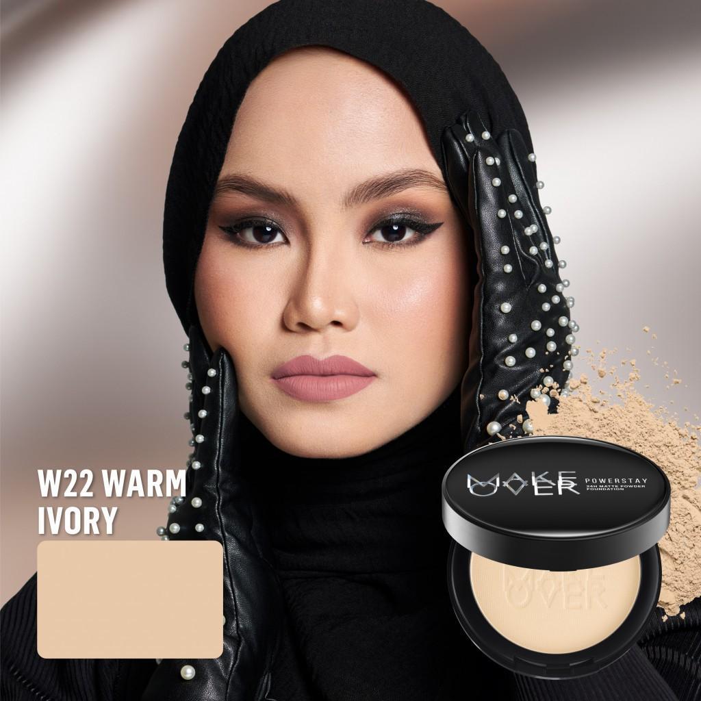 [SPECIAL 11.11] MAKE OVER Powerstay 24H Matte Powder Foundation - Bedak Padat High Coverage Ringan Compact Flawless Make Up Tahan Lama 24 Jam Non-Comedogenic BEST SELLER Poreless Somethin Time Less w Maybe Euphoria Blurring
