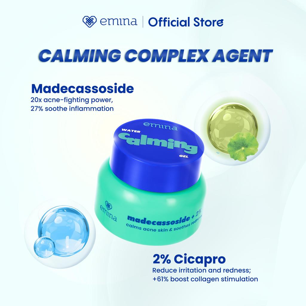 [SPECIAL 11.11] Emina Water Gel Moisturizer 30g | Mencerahkan & Mengurangi Flek Hitam | 48H Menjaga Kelembapan, Memperkuat Skin Barrier Mengurangi, Jerawat, dan Meredakan Kemerahan, Kulit Glowing, Mengandung Niacinamide, dan Vitamin C