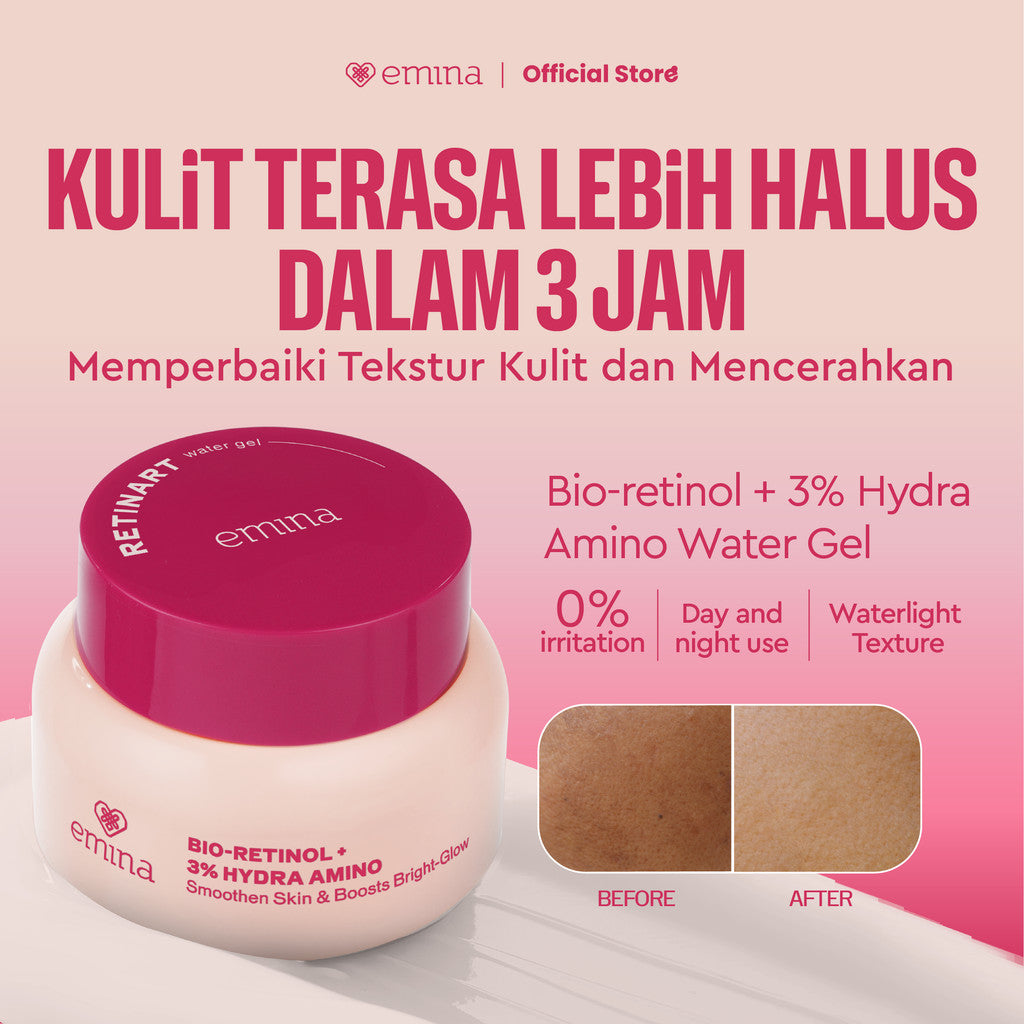 [SPECIAL 11.11] Emina Water Gel Moisturizer 30g | Mencerahkan & Mengurangi Flek Hitam | 48H Menjaga Kelembapan, Memperkuat Skin Barrier Mengurangi, Jerawat, dan Meredakan Kemerahan, Kulit Glowing, Mengandung Niacinamide, dan Vitamin C