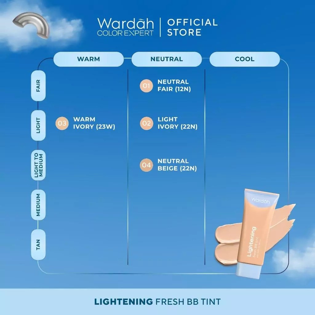 [PAKET BEDAK NATURAL] WARDAH Lightening Fresh BB Tint 15ml + Lightening Matte Powder 20g - Bedak Tabur dengan Smooth Matte Finish SPF 20 PA dan Serum Niacinamide, Flawless, Base Makeup Super Ringan Cushion Foundation TWC Tahan Air Tahan Lama - Makeup