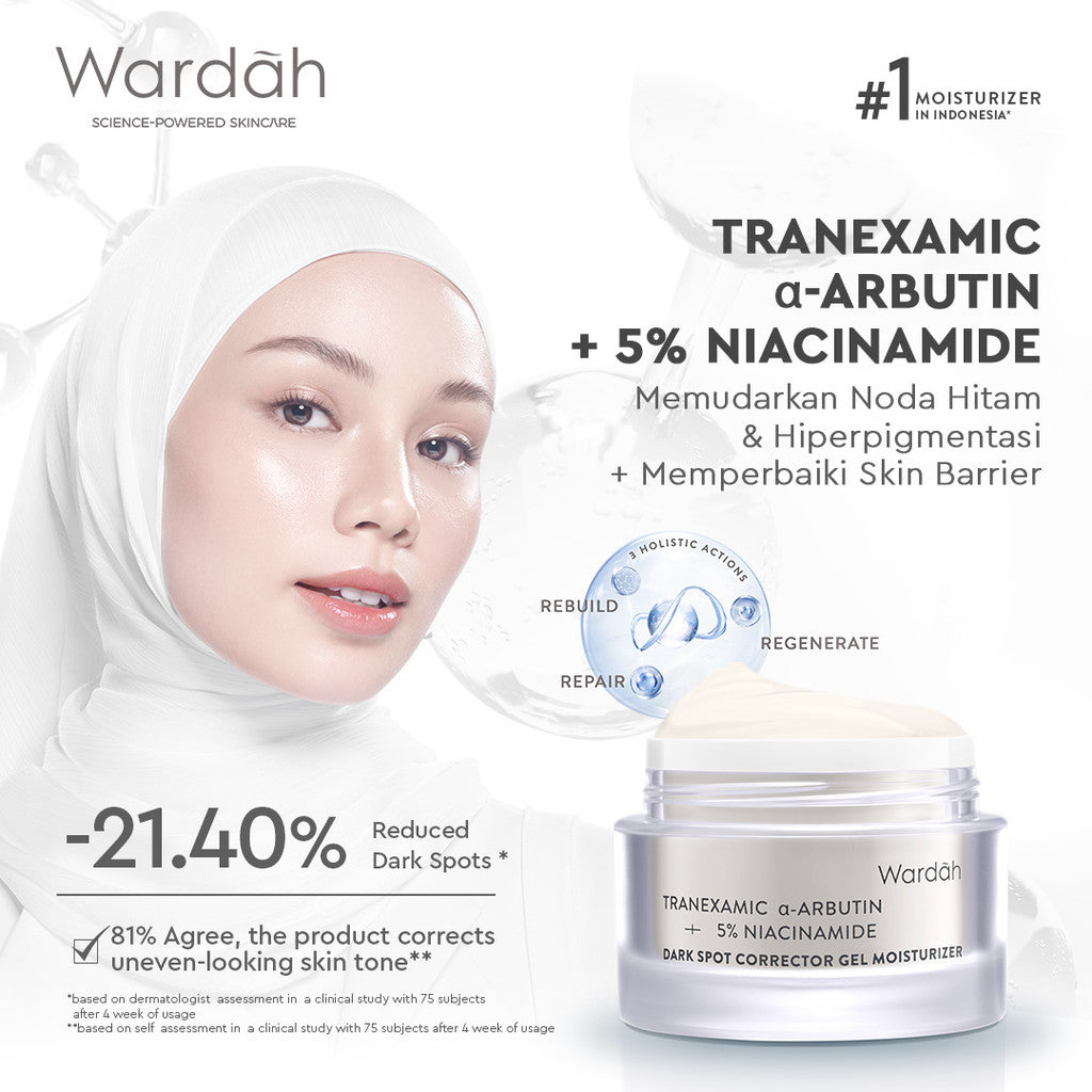 [Wardah Exclusive Member] WARDAH Gel Moisturizer Series 30 g - NEW! Collagen Moist, Tranexamic Alpha Arbutin, Symradiance, Cica Complex + Panthenol Ceramide, 14X Hyaluronic + Pentavitin, Vitamin C + Adenosine - Skincare