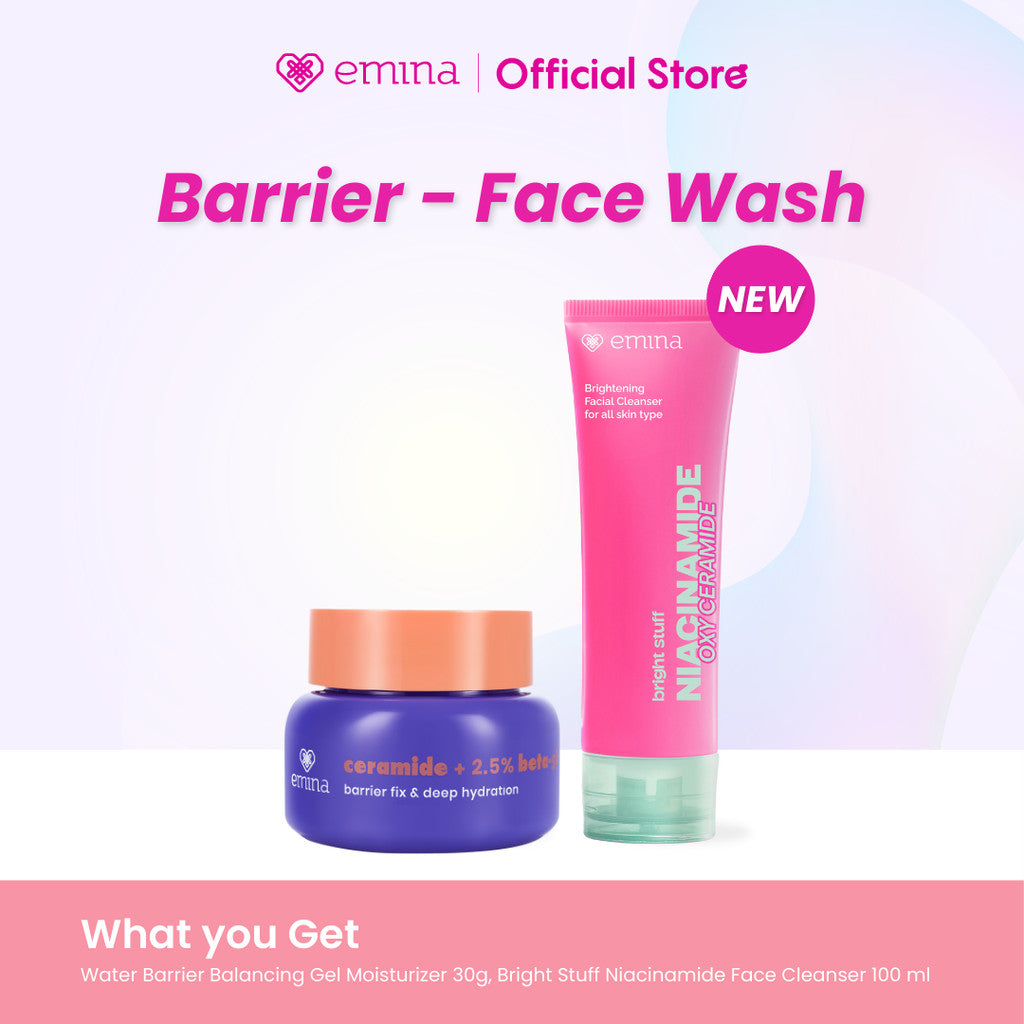 [SPECIAL 11.11] Emina Water Gel Moisturizer 30 g Hydrating - Paket 2in1 Moisturizer, Sunscreen, Face Wash | Mencerahkan & Mengurangi Flek