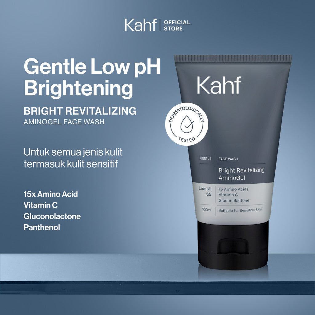 NEW LOOK BETTER FORMULA! Kahf Face Wash Skin Energizing and Brightening 100 ml - Sabun Cuci Muka Pria untuk Membantu Mencerahkan Wajah - Suitable for Daily Use