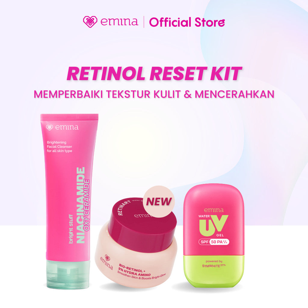 [SPECIAL 11.11] [BRIGHT GLOW SET] Emina Bundle All in 7in1 Face Wash + Exfo Toner + Toner + Serum + Moisturizer Gel + Brightening + Sunscreen Low pH Micellar Water Bright Smooth