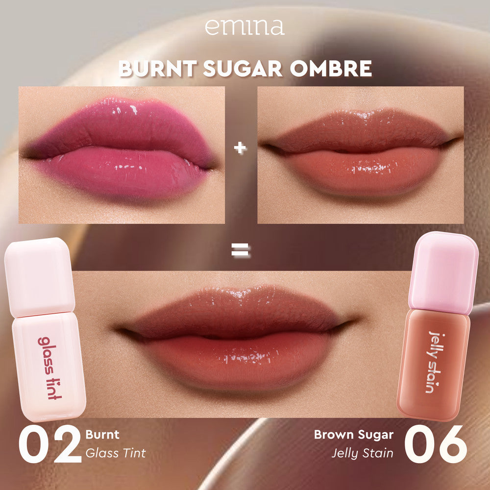 [SPECIAL 11.11] Emina Jelly Stain & Glass Tint - Lip Tint Korea Glossy Ombre Tahan 12 Jam Ringan Longlasting Transferproof SPF 25 Vitamin E Makeup Lip Stain Lembab Lipgloss Lip Matte Lipstick Lip Care Anak Sekolah