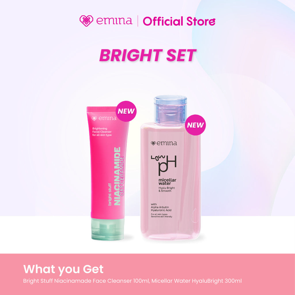 [SPECIAL 11.11] Emina Low pH Micellar Water Complete Series - Kering dan Kusam, Berminyak dan Berjerawat, Kulit Sensitif 125ml & 300ml | Pembersih Wajah Gentle Makeup Remover Double Cleansing Acne Skin Mencerahkan Menghaluskan Brightening Glowing
