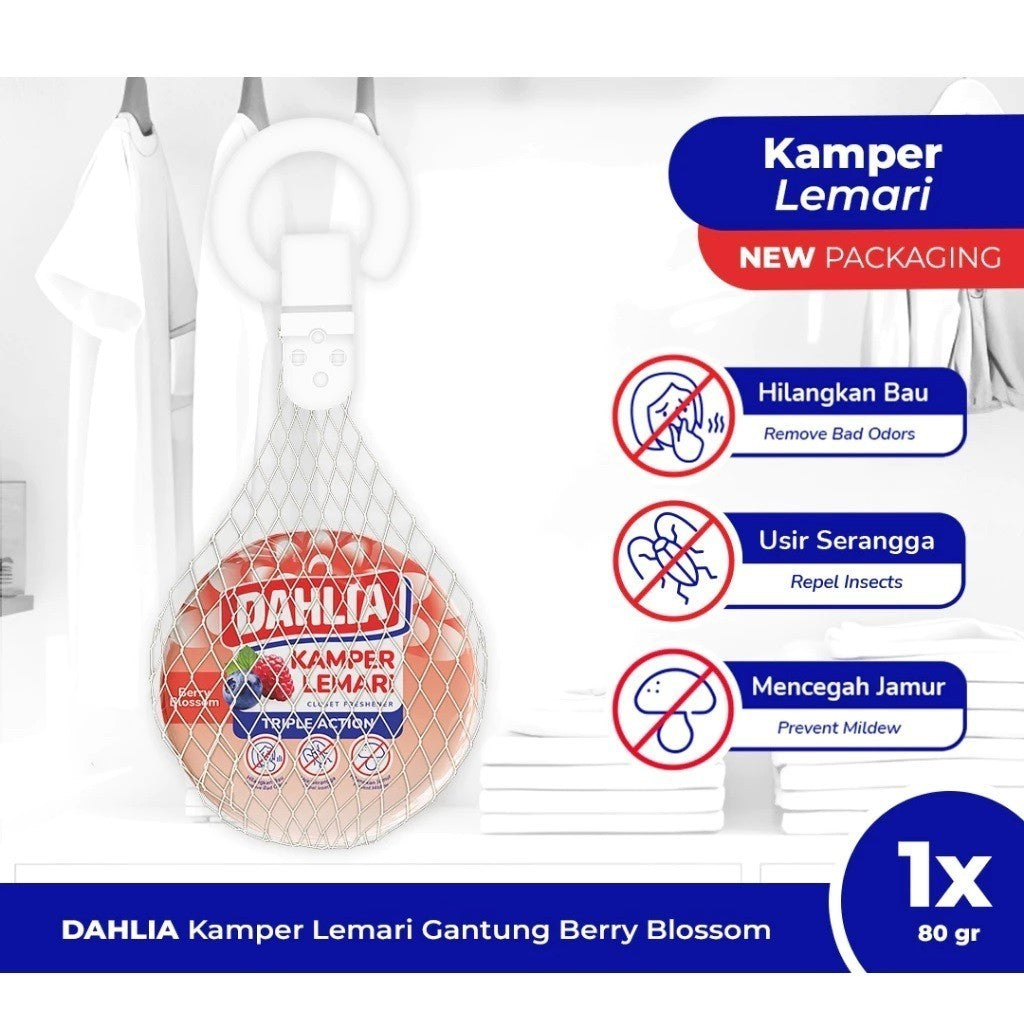 Dahlia Pengharum Ruangan Gantung Kamper Refill Bulat Jaring 80gr