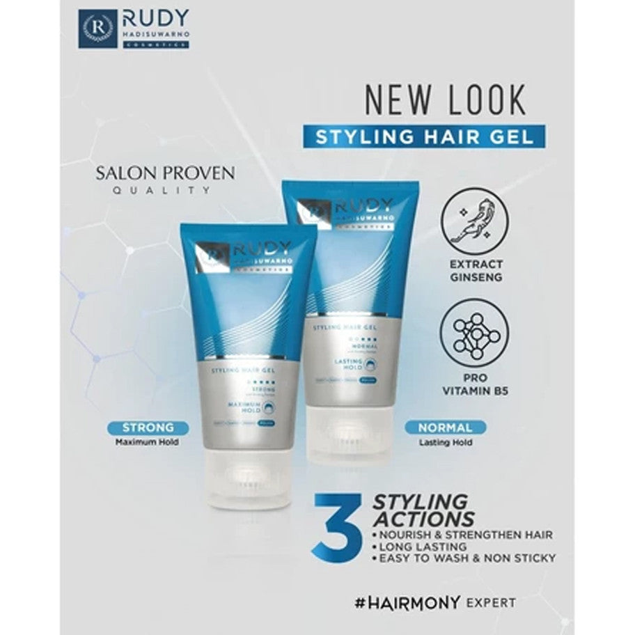 RHC Rudy Hadisuwarno Cosmetics Styling Hair Gel 150ml - Strong Maximum Hold & Normal Lasting Hold | Membuat Tatanan Rambut