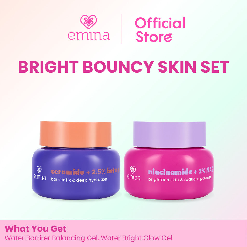 [SPECIAL 11.11] Emina Water Bright Glow Gel Moisturizer 30g | Mencerahkan & Mengurangi Flek Hitam, Kulit Glowing, Meratakan Warna Kulit, Pelembab Seringan Air, Mengandung Niacinamide, Vitamin C