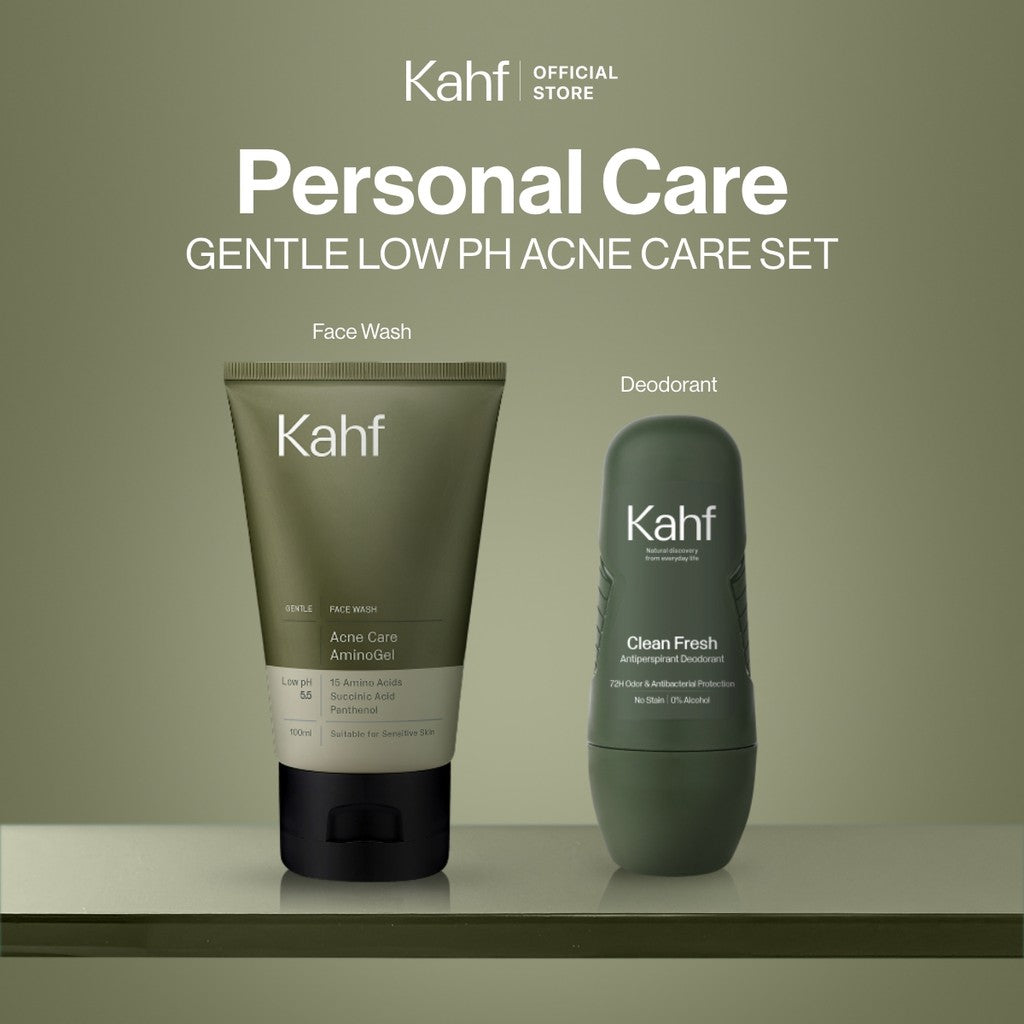 [KAHF BUNDLE 2IN1 PAKET PERAWATAN DAILY USE ESSENTIALS : WAJAH BEBAS KUSAM & BADAN BEBAS KERINGAT SEHARIAN] Paket Personal Care (Face Wash + Deodorant) - Suitable for Daily Use - Purify Set