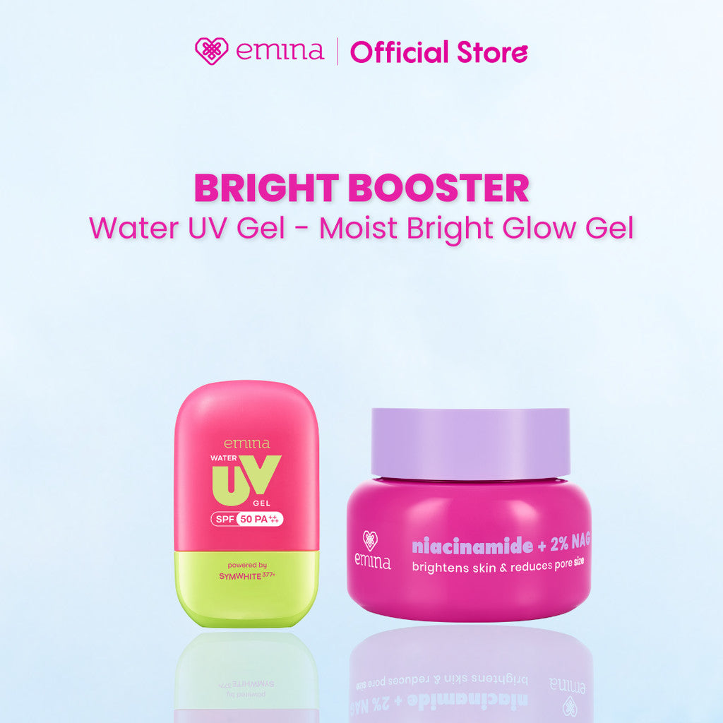 [SPECIAL 11.11] Emina Water Bright Glow Gel Moisturizer 30g | Mencerahkan & Mengurangi Flek Hitam, Kulit Glowing, Meratakan Warna Kulit, Pelembab Seringan Air, Mengandung Niacinamide, Vitamin C