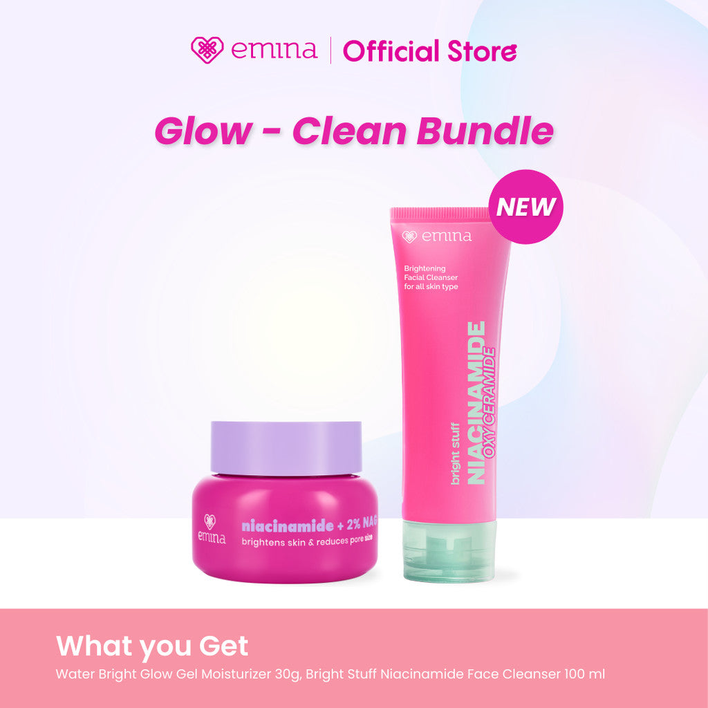 [SPECIAL 11.11] Emina Water Bright Glow Gel Moisturizer 30g | Mencerahkan & Mengurangi Flek Hitam, Kulit Glowing, Meratakan Warna Kulit, Pelembab Seringan Air, Mengandung Niacinamide, Vitamin C