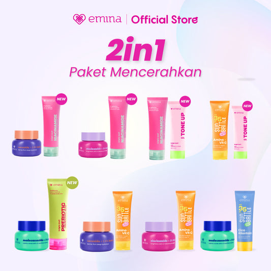 [SPECIAL 11.11] Emina Water Gel Moisturizer 30 g Hydrating - Paket 2in1 Moisturizer, Sunscreen, Face Wash | Mencerahkan & Mengurangi Flek