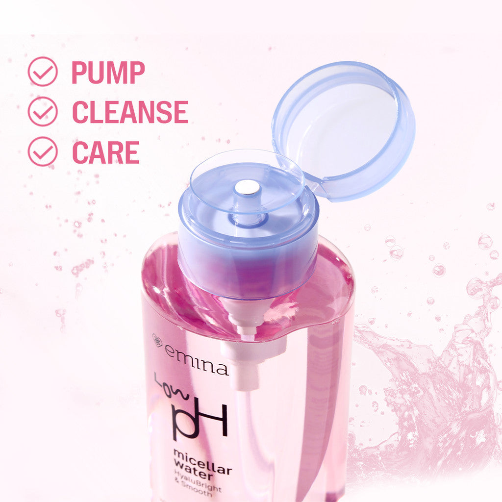 [SPECIAL 11.11] Emina Low pH Micellar Water Complete Series - Kering dan Kusam, Berminyak dan Berjerawat, Kulit Sensitif 125ml & 300ml | Pembersih Wajah Gentle Makeup Remover Double Cleansing Acne Skin Mencerahkan Menghaluskan Brightening Glowing