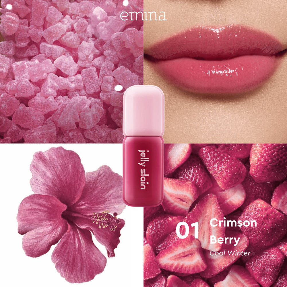 [SPECIAL 11.11] Emina Jelly Stain & Glass Tint - Lip Tint Korea Glossy Ombre Tahan 12 Jam Ringan Longlasting Transferproof SPF 25 Vitamin E Makeup Lip Stain Lembab Lipgloss Lip Matte Lipstick Lip Care Anak Sekolah