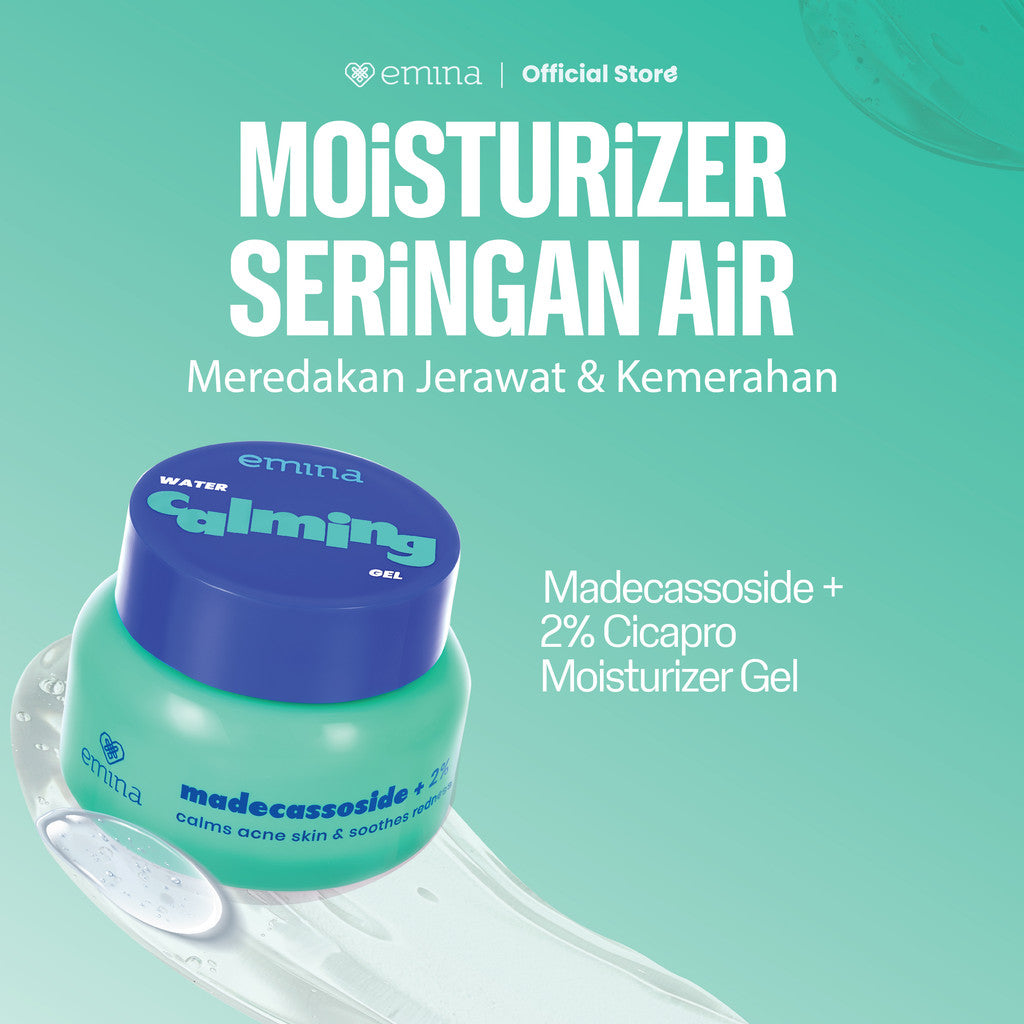 [SPECIAL 11.11] Emina Water Calming Gel Moisturizer 30g | Mengurangi Jerawat & Meredakan Kemerahan, Soothing, untuk Kulit Berminyak/Sensitive, Pelembab Seringan Air