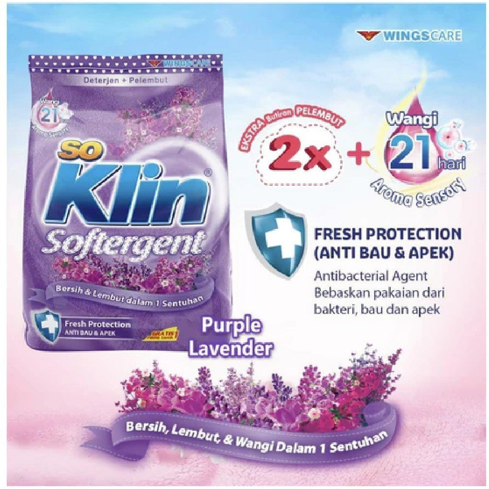 Soklin Powder Softergent 215gr / Deterjen Sabun Bubuk Cuci Baju Murah