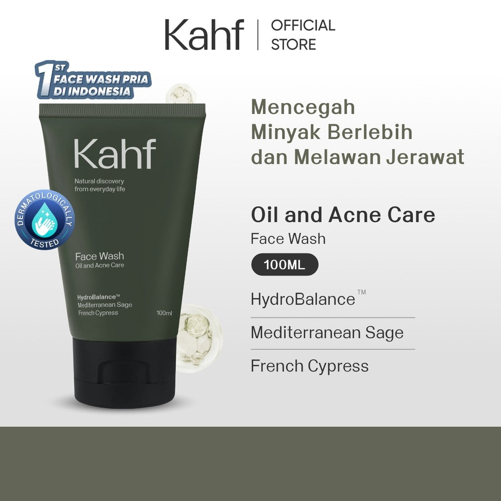 NEW LOOK BETTER FORMULA! Kahf Face Wash Skin Energizing and Brightening 100 ml - Sabun Cuci Muka Pria untuk Membantu Mencerahkan Wajah - Suitable for Daily Use