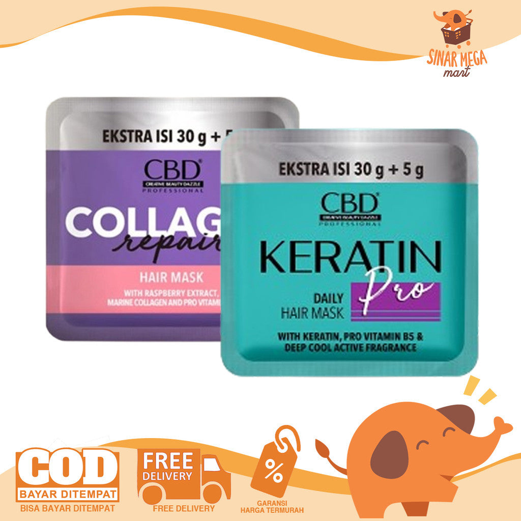 CBD Hair Mask Masker Perawatan Rambut 30 g Kemasan Sachet 35gr Travel Size