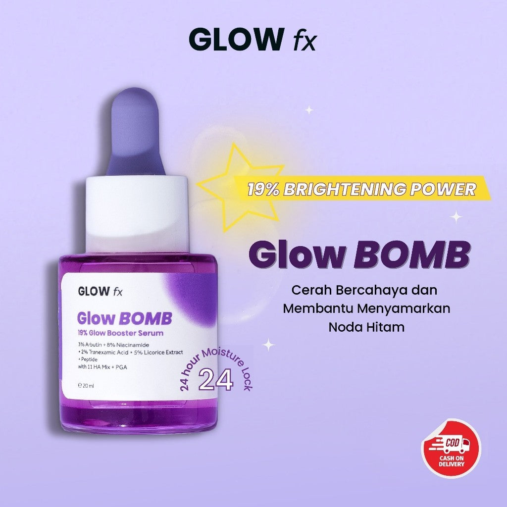 [Twin Pack] GLOW FX Glow Bomb Serum 20ml 19% Brightening Power - Serum Bekas Jerawat & Noda Hitam
