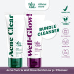 [BUNDLE ACNE & GLOW] ALUCIA Well-Glow! and Acne Clear Gentle Low pH Cleanser with 1% Salicylic Acid Facial Face Wash Sabun Cuci Muka Acne Prone Skin Normal Sensitive Skin Low pH 5.0 - 5.5 by Alucia Official