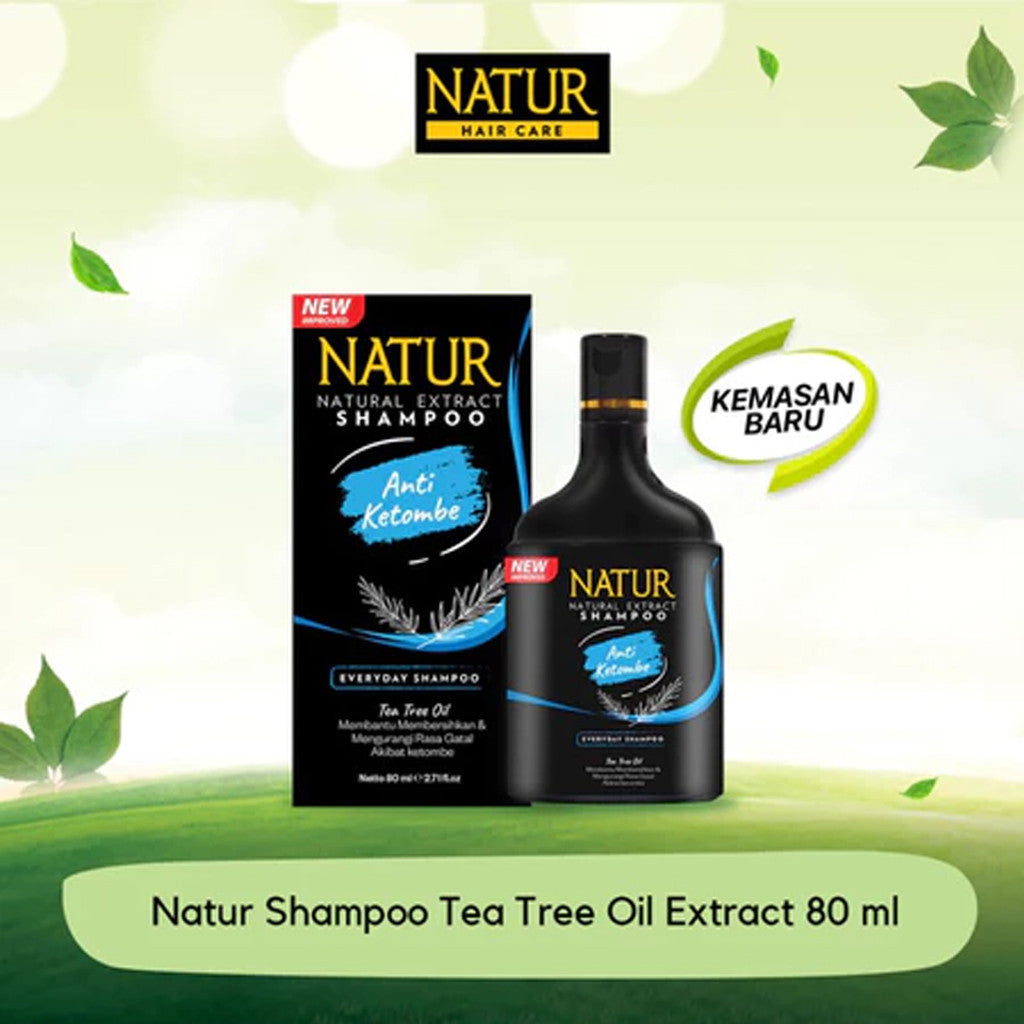 NATUR Shampoo Aloe Vera / Ginseng Extract 80ML | 140ML | 270ML - Perawatan Rambut Anti Rontok dan Ketombe