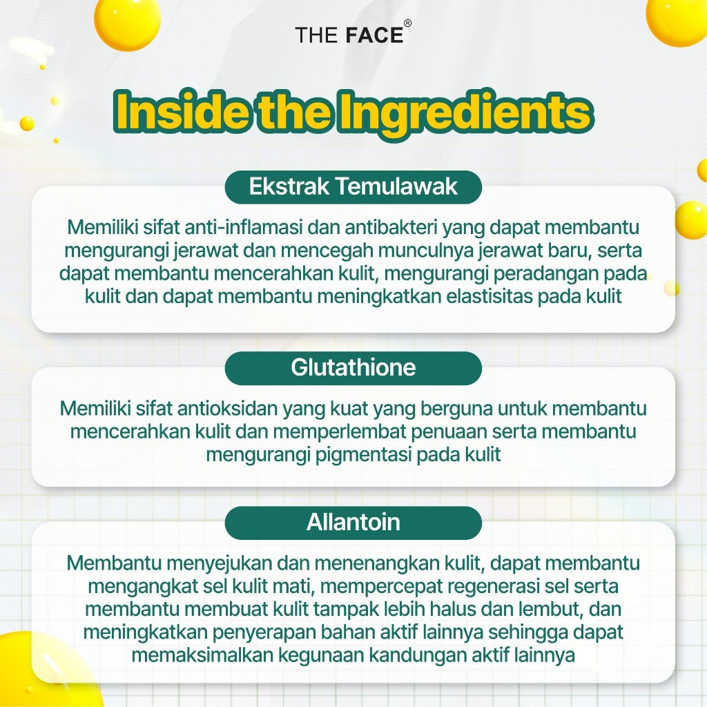 THE FACE Temulawak Toner 125ml With Allantoin % Glutathione | Man Corner