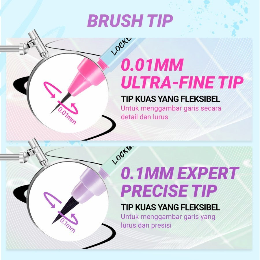 DAZZLE ME Lock&Pop Volumax-ing Longlash-ting Mascara | Duo Eyeliner Series Hyper Stay and Hyper Slim | Eyebrow Pencil Series Pensil Alis Tahan Lama