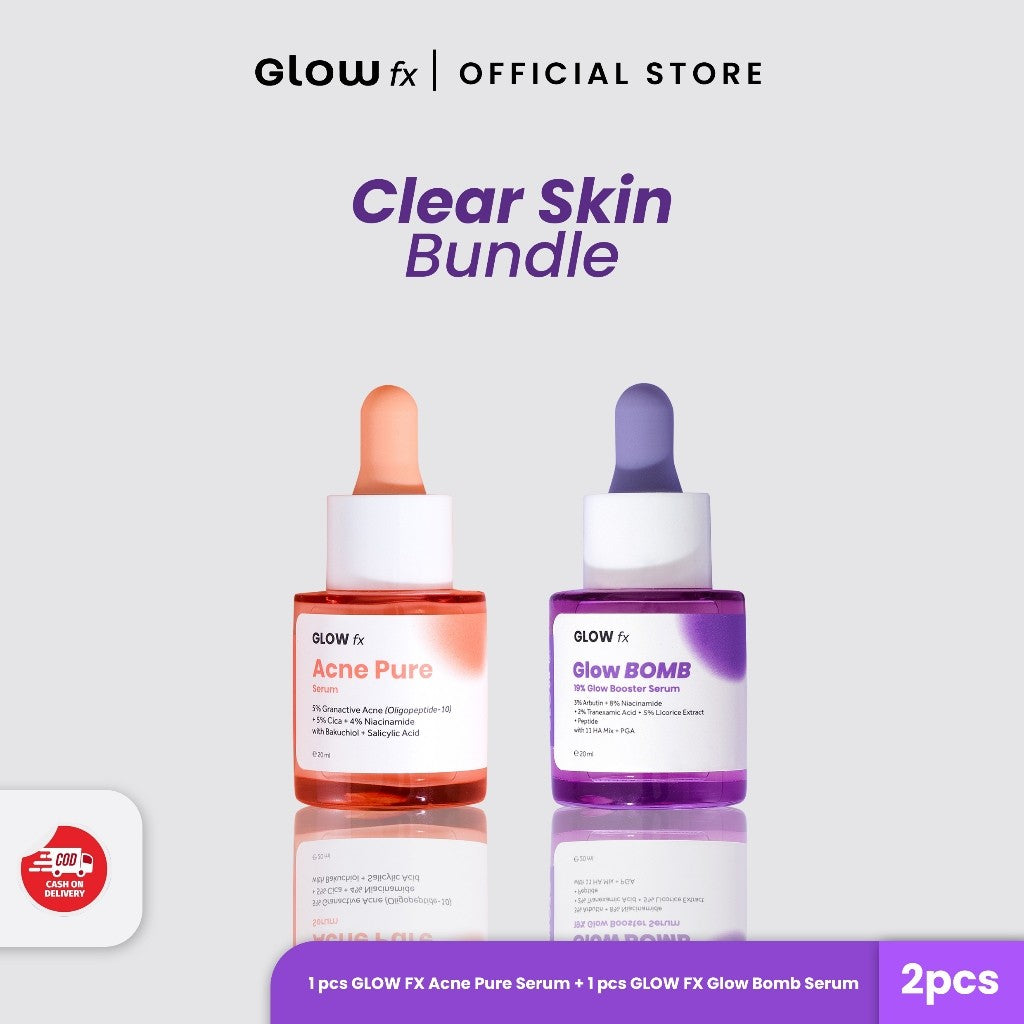 [Clear & Bright Perfecting Trio] GLOW FX Peeling Serum + Glow Bomb Serum 20ml + Acne Pure Serum 20ml