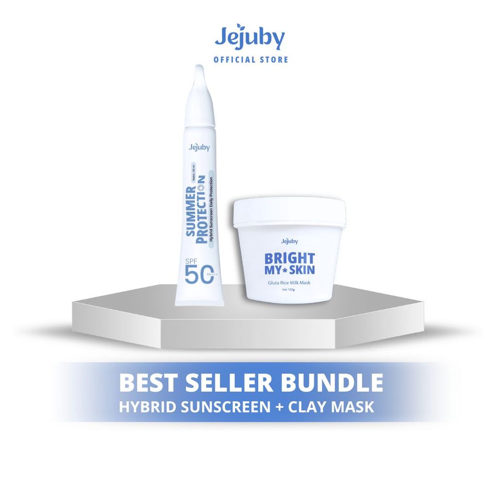 [BEST COMBO] Hybrid Sunscreen Daily Protection SPF 50 PA +++ & Gluta Rice Milk Body Mask Jejuby