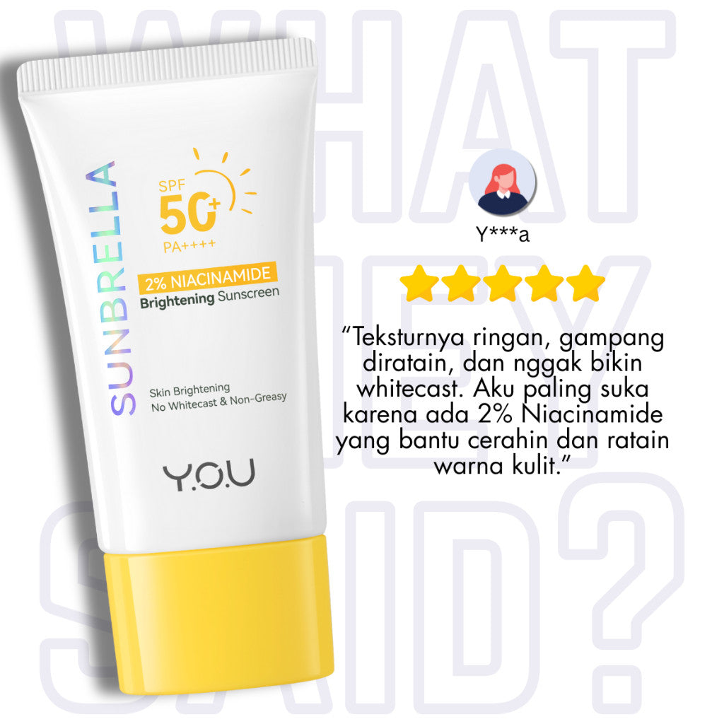 Y.O.U Sunbrella Sunscreen | Triple UV, 2% Niacinamide Brightening, Tone Up, Acnecare, Airy Outdoor,Airy Ultra Spray, Acna Shield Light