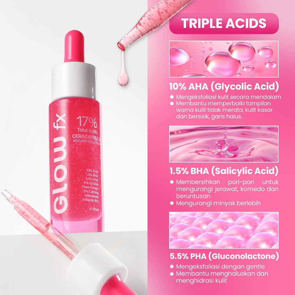 [Clear & Bright Perfecting Trio] GLOW FX Peeling Serum + Glow Bomb Serum 20ml + Acne Pure Serum 20ml