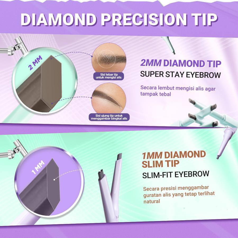 DAZZLE ME Lock&Pop Volumax-ing Longlash-ting Mascara | Duo Eyeliner Series Hyper Stay and Hyper Slim | Eyebrow Pencil Series Pensil Alis Tahan Lama