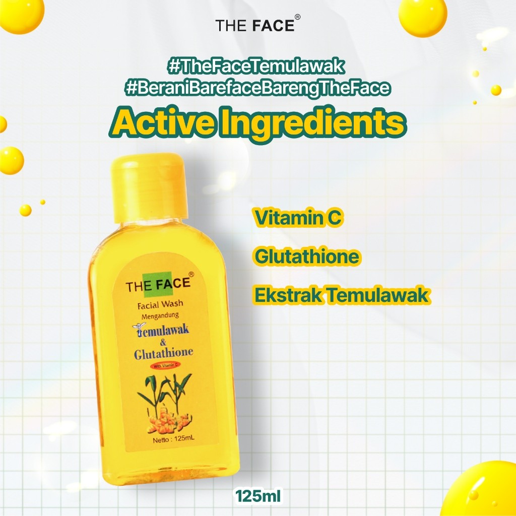 THE FACE Temulawak Facial Wash with Glutathione 125ml - Sabun Cuci Muka / Pembersih Muka | Man Corner