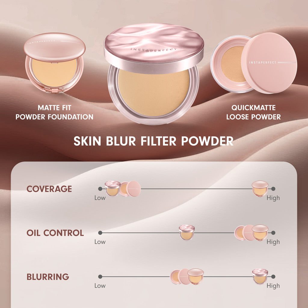 [NEW LAUNCH] Instaperfect Real Skin Filter Powder- Setting Powder with Poreless Blur Satin Real Skin
