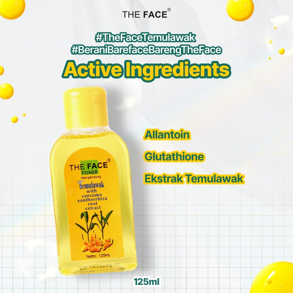 THE FACE Temulawak Toner 125ml With Allantoin % Glutathione | Man Corner